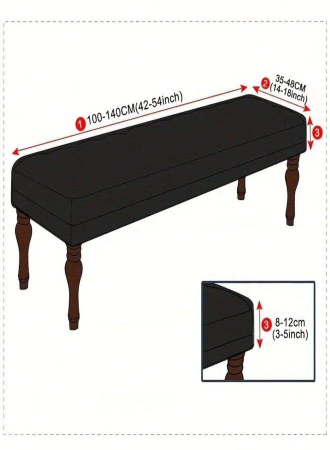 غطاء مقعد بيانو مخملي من أونيت، غطاء مقعد غرفة طعام ناعم قابل للتمدد، غطاء مقعد قابل للتمدد لمقعد البيانو، مقعد طويل لغرفة المعيشة (أخضر زيتوني، متوسط) - Image 2